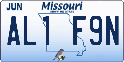 MO license plate AL1F9N