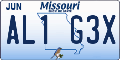 MO license plate AL1G3X