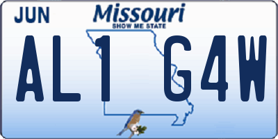 MO license plate AL1G4W
