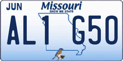MO license plate AL1G5O