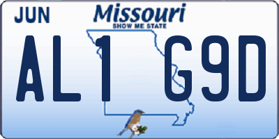 MO license plate AL1G9D