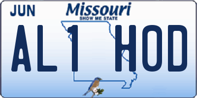 MO license plate AL1H0D