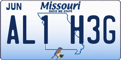 MO license plate AL1H3G