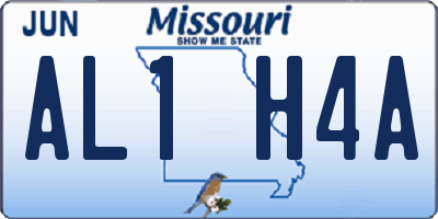MO license plate AL1H4A