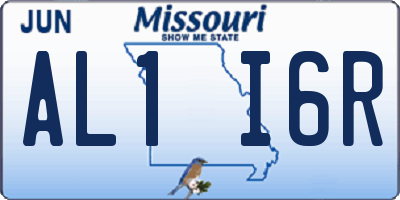 MO license plate AL1I6R