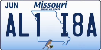 MO license plate AL1I8A