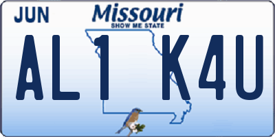 MO license plate AL1K4U
