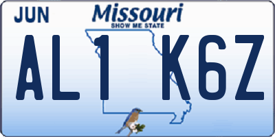 MO license plate AL1K6Z