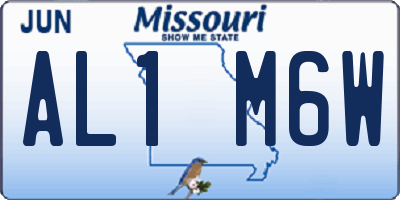 MO license plate AL1M6W