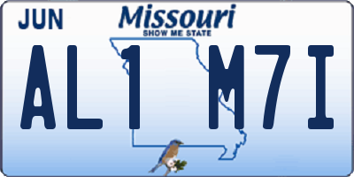 MO license plate AL1M7I