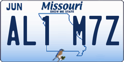 MO license plate AL1M7Z