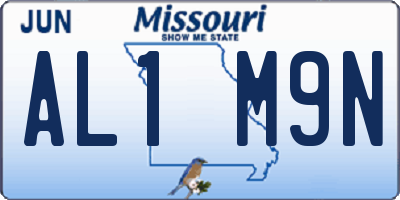 MO license plate AL1M9N