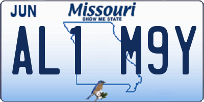 MO license plate AL1M9Y