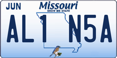 MO license plate AL1N5A