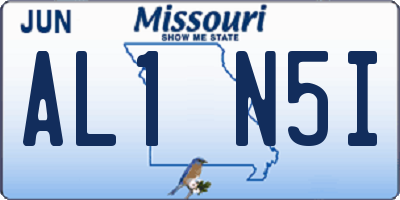 MO license plate AL1N5I