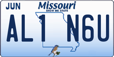 MO license plate AL1N6U