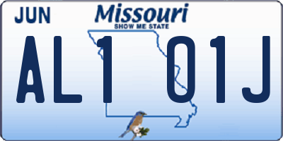 MO license plate AL1O1J