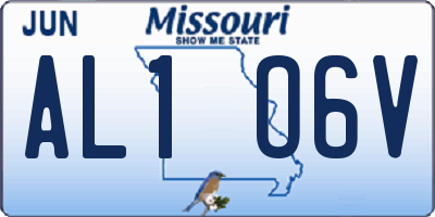 MO license plate AL1O6V