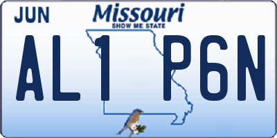 MO license plate AL1P6N