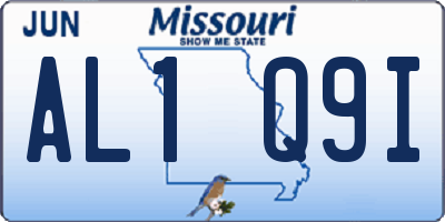 MO license plate AL1Q9I