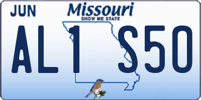MO license plate AL1S5O