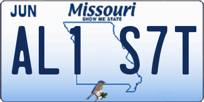 MO license plate AL1S7T