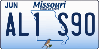 MO license plate AL1S9O
