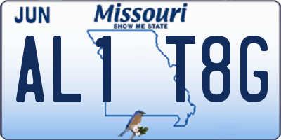 MO license plate AL1T8G