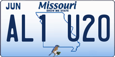 MO license plate AL1U2O