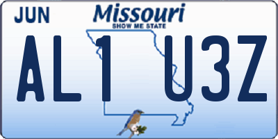 MO license plate AL1U3Z