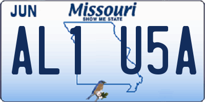 MO license plate AL1U5A