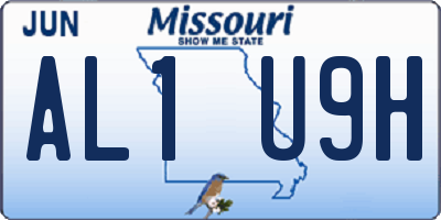 MO license plate AL1U9H