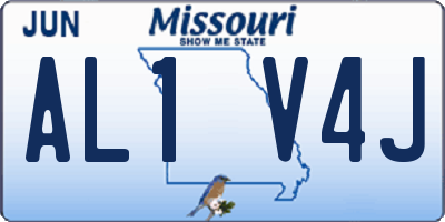MO license plate AL1V4J