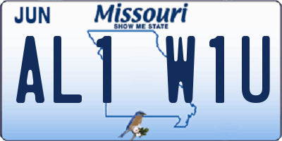 MO license plate AL1W1U