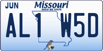 MO license plate AL1W5D