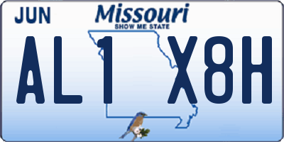 MO license plate AL1X8H