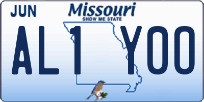 MO license plate AL1Y0O