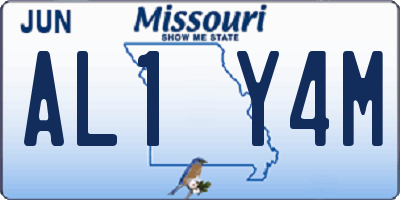 MO license plate AL1Y4M