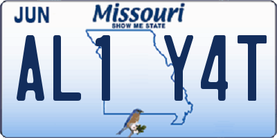 MO license plate AL1Y4T