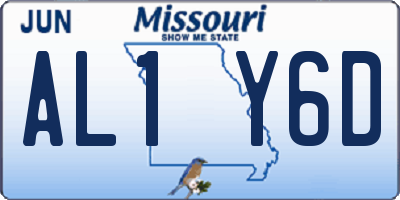 MO license plate AL1Y6D