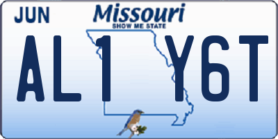 MO license plate AL1Y6T