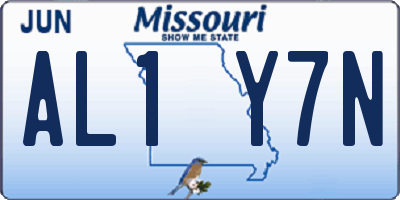 MO license plate AL1Y7N