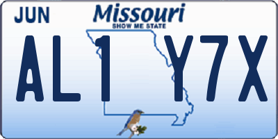 MO license plate AL1Y7X