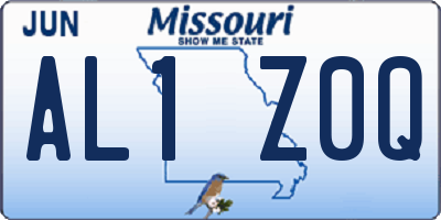 MO license plate AL1Z0Q