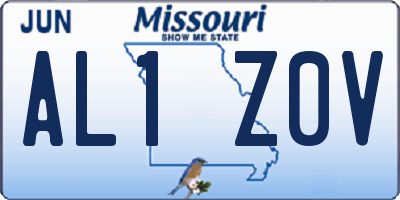 MO license plate AL1Z0V