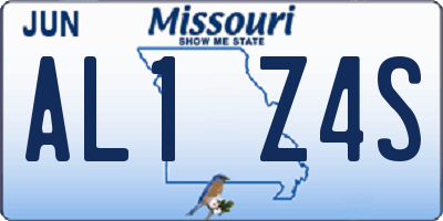 MO license plate AL1Z4S