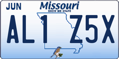 MO license plate AL1Z5X
