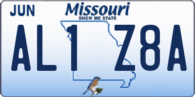 MO license plate AL1Z8A