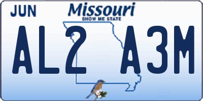 MO license plate AL2A3M