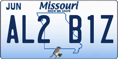 MO license plate AL2B1Z